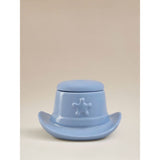 Blue cowboy hat lidded pot 12x12x7 cm (British brand)