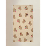 Capybara printed cotton bath towel (British brand)
