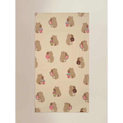 Capybara printed cotton bath sheet, imported from the UK