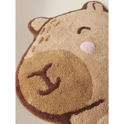 brown capybara cotton bath mat 69x84 cm - British product
