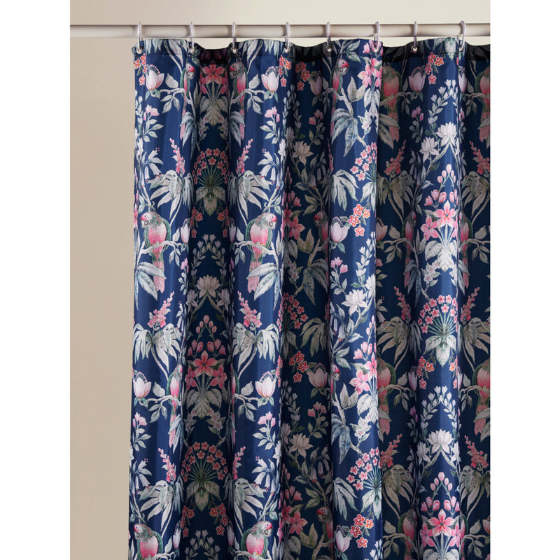 Shower curtain tropical flowers and birds 180x180cm - British product