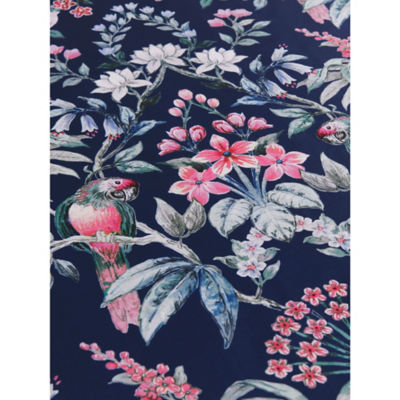 Shower curtain tropical flowers and birds 180x180cm - British product