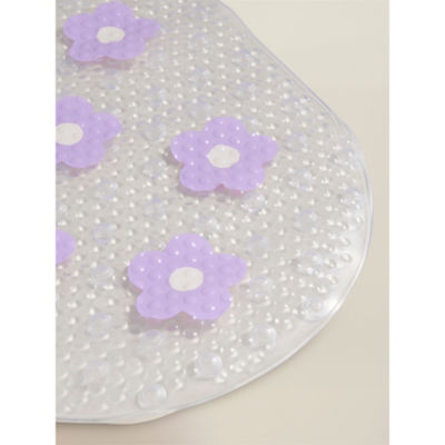 Lilac flower PVC bath mat 69x39cm - British product