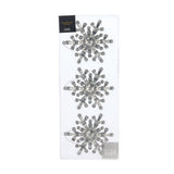 Snowflake baubles 3 pack silver 10cm, imported from the UK