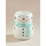 Blue earthenware snowman burner 13 cm tall - British product