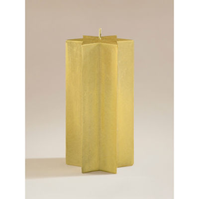 Warm Amber Cedar scented star pillar candle, imported from the UK