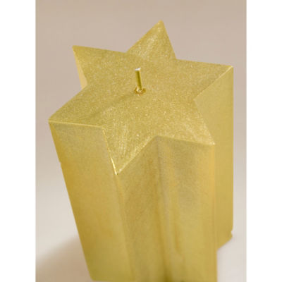 Warm Amber Cedar scented star pillar candle, imported from the UK
