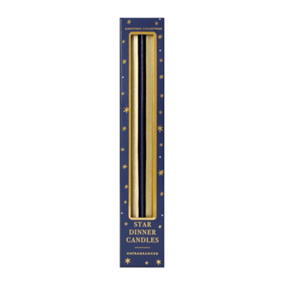 Warm Amber & Cedar star taper candles 2pk - British product