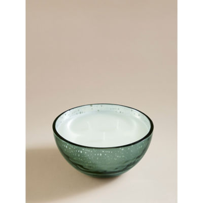 Frosted Pine & Eucalyptus glass bauble candle 14cm (British brand)