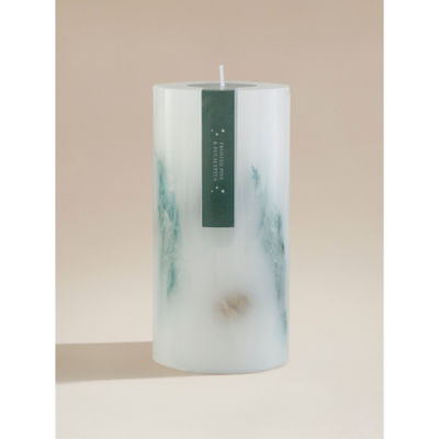 Frosted Pine Eucalyptus pillar candle 7.5x7.5x15 cm, UK version