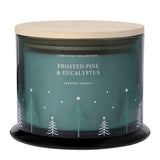 Frosted Pine & Eucalyptus glass decal candle 240g (British brand)