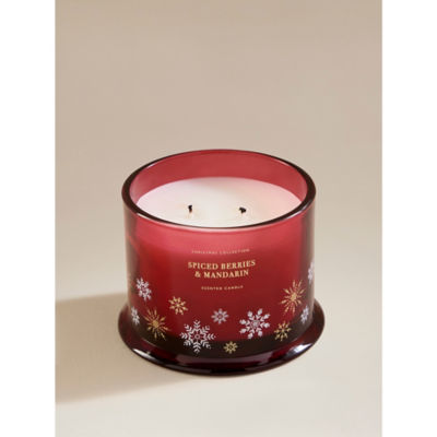 Spiced Berries & Mandarin scented candle with wooden lid (British brand)