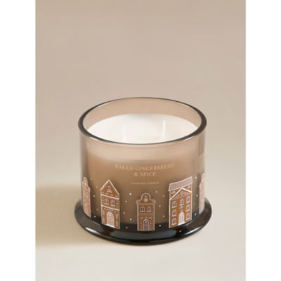 Baked Gingerbread & Spice wooden lid candle, natural fragrance (British brand)