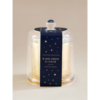 Warm Amber & Cedar cloche candle, UK version