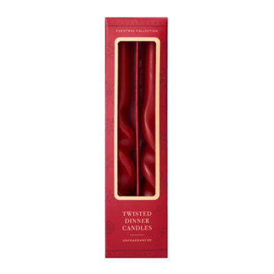 Spiced Berries & Mandarin red twist taper candles 2-pack (British brand)