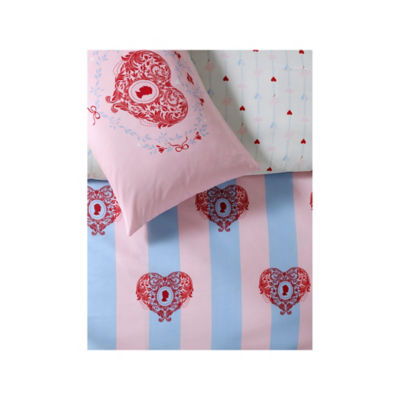 Bridgerton reversible duvet set single Valentine's stripe, UK version