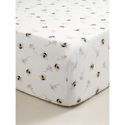 Bees & Daisies king fitted sheet bees daisies design (British brand)