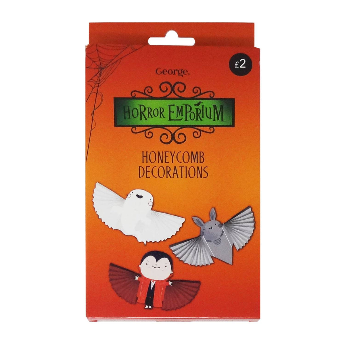 Horror Emporium honeycomb decorations 3 pack ghost bat vampire - British product