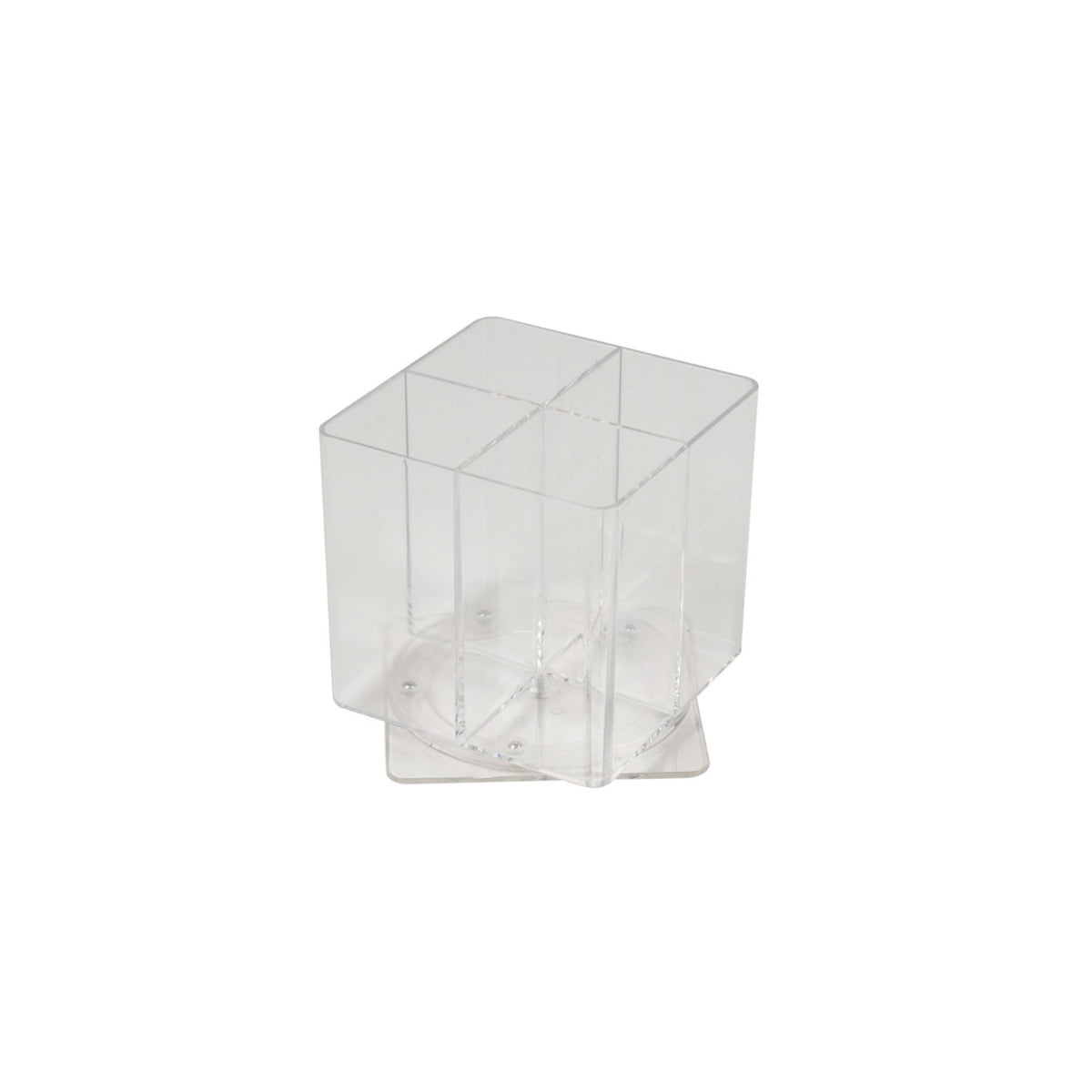 Clear rotating organiser storage caddy, imported from the UK
