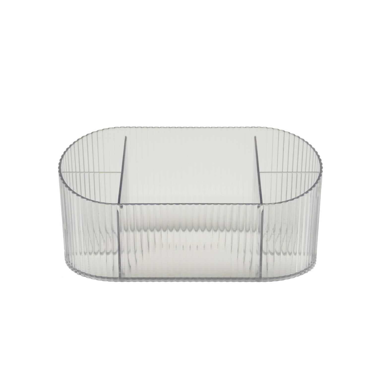 Clear ribbed laundry hamper - British product