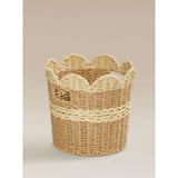Storage basket natural brown scallop woven 33x33x30cm, imported from the UK