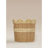 Storage basket natural brown scallop woven 33x33x30cm, imported from the UK