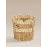 Storage basket natural brown scallop woven 33x33x30cm, imported from the UK