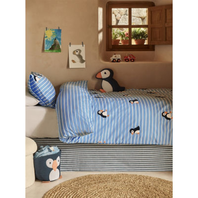 ASDA Blue Puffin Tufted Reversible Duvet Set Single- Buy online at McGrocer