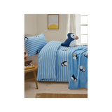 Blue Puffin tufted reversible duvet set for toddlers - British product