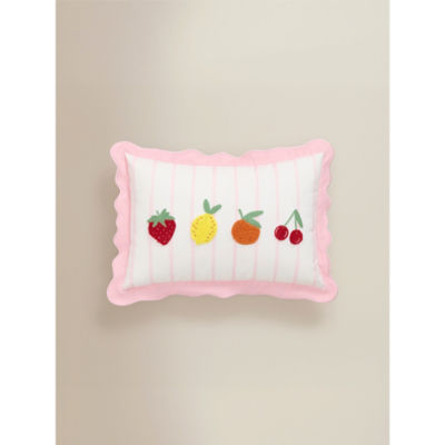 Pink mixed fruit tufted cushion 38x26cm (British brand)