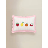 Pink mixed fruit tufted cushion 38x26cm (British brand)