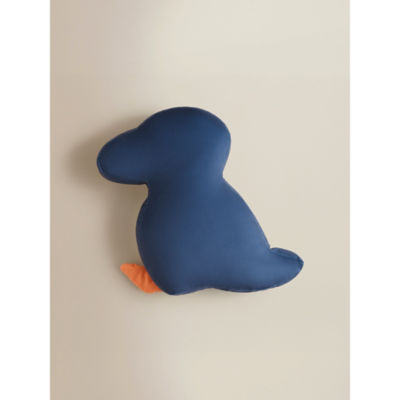 Navy puffin-shaped polyester cushion 35x30 cm, UK version