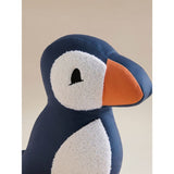 Navy puffin-shaped polyester cushion 35x30 cm, UK version