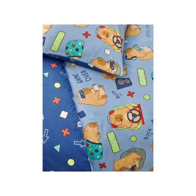 Blue Capybara gaming reversible duvet set double polyester UK version