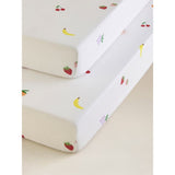 Mixed Fruit cot bed fitted sheets set of 2 - British product