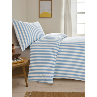 White and blue reversible duvet set single, imported from the UK