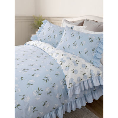 ASDA Stacey Solomon Blue Hydrangea Cotton Duvet Set Double- Buy online at McGrocer