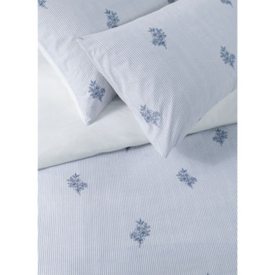 Stacey Solomon embroidered bouquet stripe cotton duvet set double, UK version