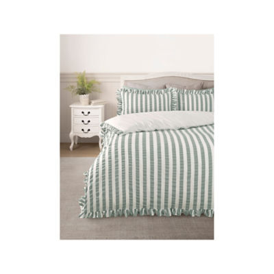 Stacey Solomon seersucker stripe cotton duvet set double, UK version