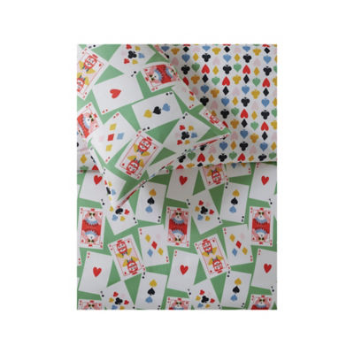 Playing cards reversible microfibre duvet set single - British product