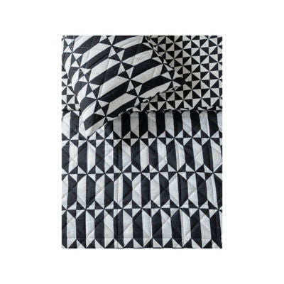 Black & White Pinsonic geometric duvet set double - British product