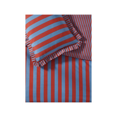 Box Pleat Striped Duvet Set Double, imported from the UK