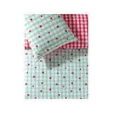 Gingham Hearts reversible duvet set king size, imported from the UK