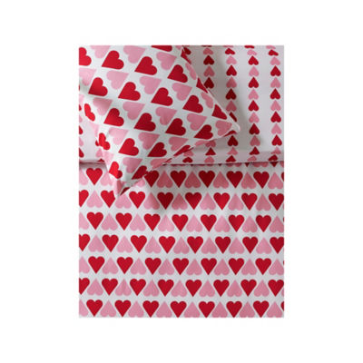 Upside-down hearts reversible microfibre duvet set double (British brand)