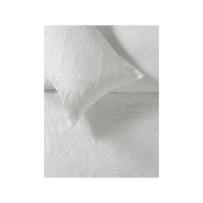 White embroidered hearts and bows microfibre duvet set king (British brand)