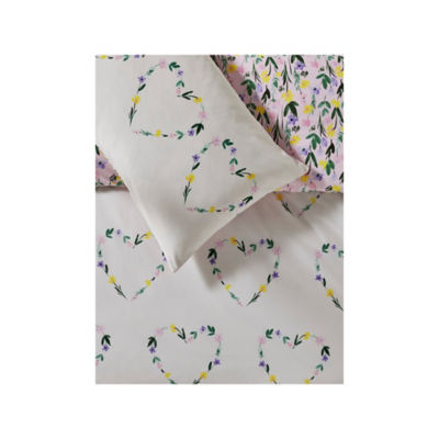 Floral love heart reversible duvet set double, imported from the UK