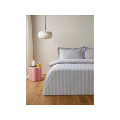 ASDA Box Pleat Striped Duvet Set Single- Buy online at McGrocer