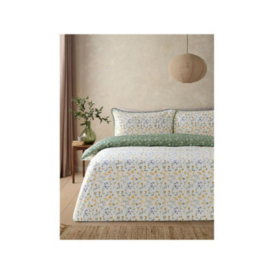 Stitched Edge wild country floral reversible duvet set double (British brand)