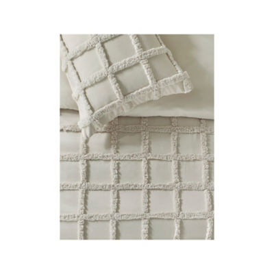 Microfibre duvet set king size with tufted grid design (British brand)
