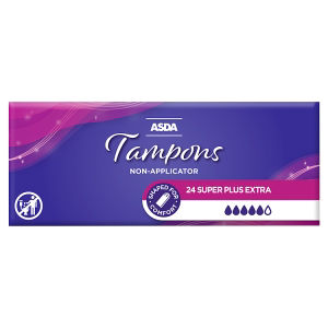 ASDA Super Plus Extra Non-Applicator Tampons 24 pack - British product